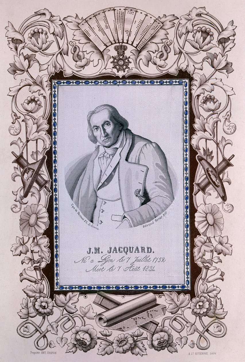Joseph-Marie Jacquard, oppfinner av Jacquard-vevstolen, c1850 av Unbekannt