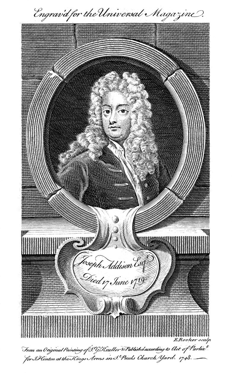 Joseph Addison , engelsk politiker og forfatter, 1800-tallet av Unbekannt