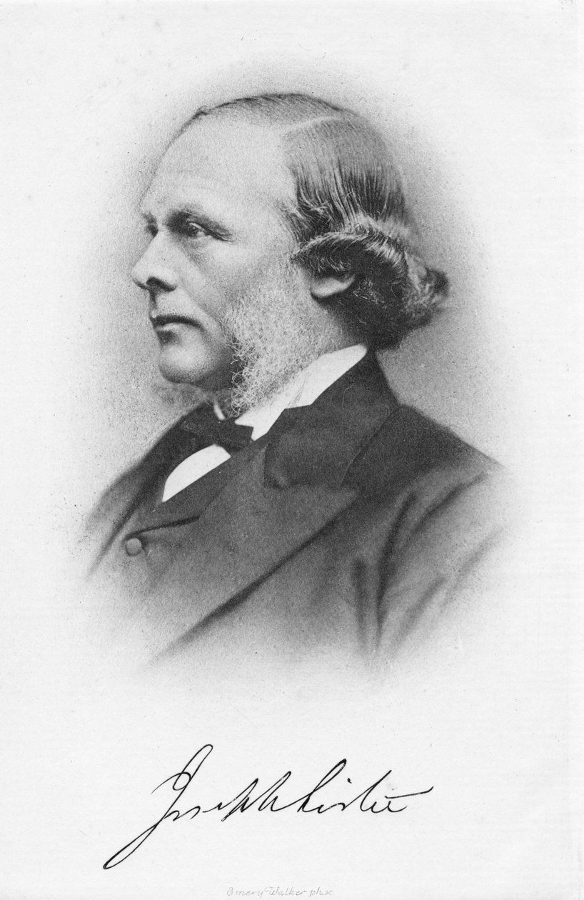 Joseph Lister, engelsk kirurg og pioner innen antiseptisk kirurgi, c1877 av Unbekannt