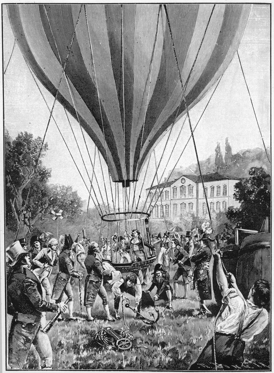 Joseph Louis Gay-Lussac gjør en ballongoppstigning fra Paris, 14. september 1804 1910 av Unbekannt