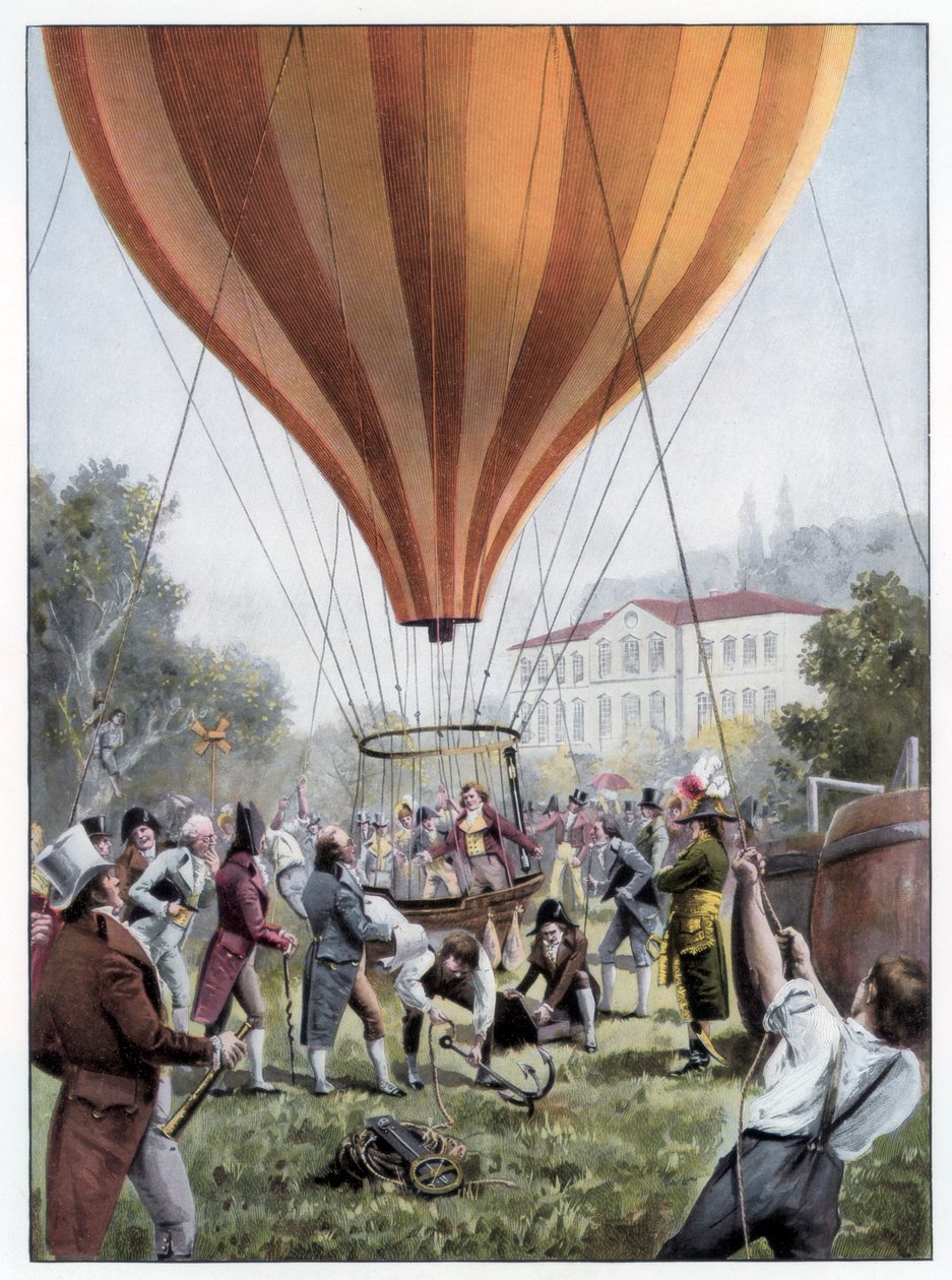 Joseph Louis Gay-Lussacs luftballongoppstigning, Paris, september 1804 1900 av Unbekannt