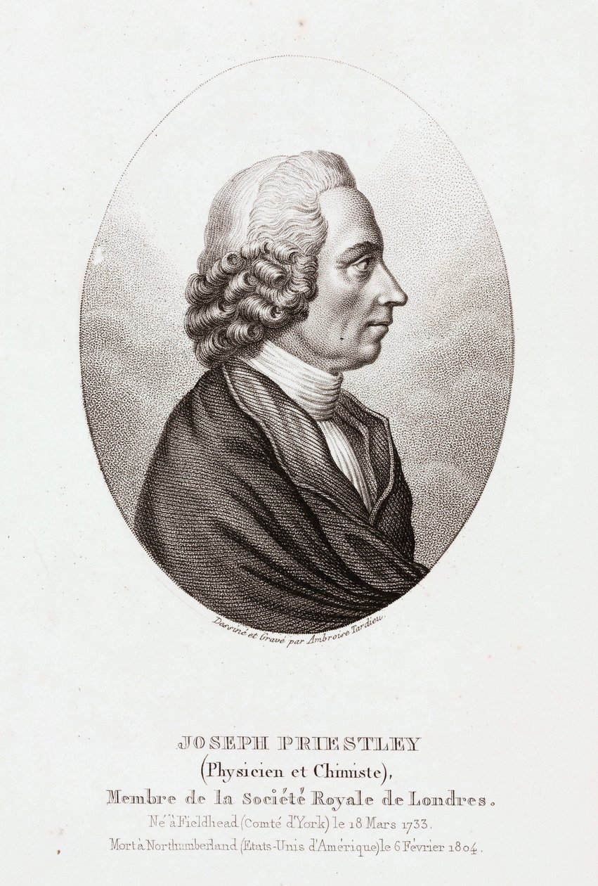 Joseph Priestley , engelsk-amerikansk teolog og kjemiker, ca 1780 av Unbekannt