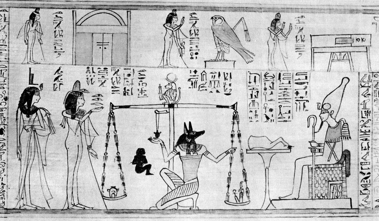 De dødes dom, fra tempelet til Deir-el-Bahari, Egypt, c1025 f.Kr. 1936 av Unbekannt