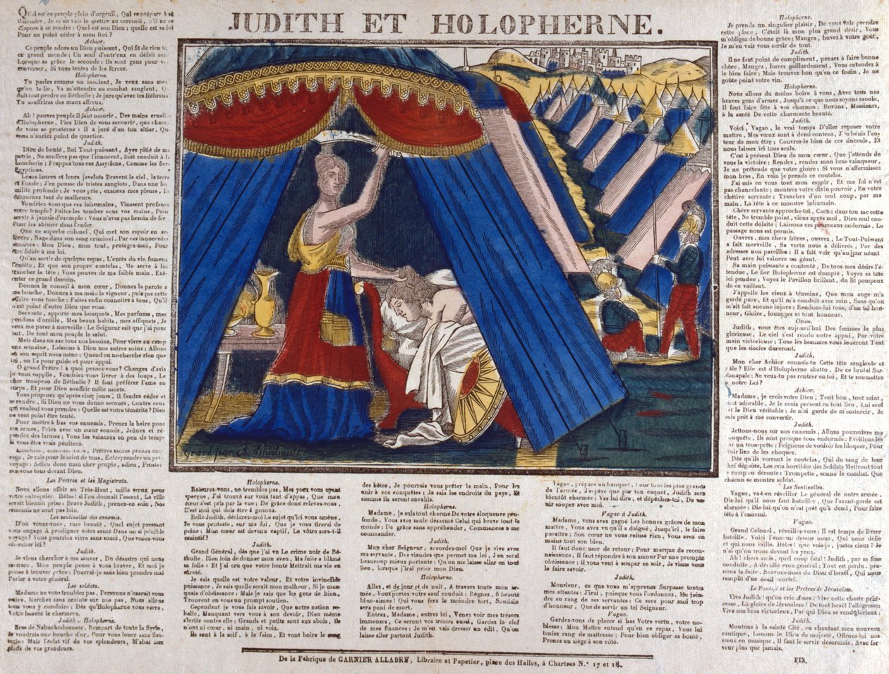 Judith drepte den assyriske generalen Holofernes, 1800-tallet av Unbekannt