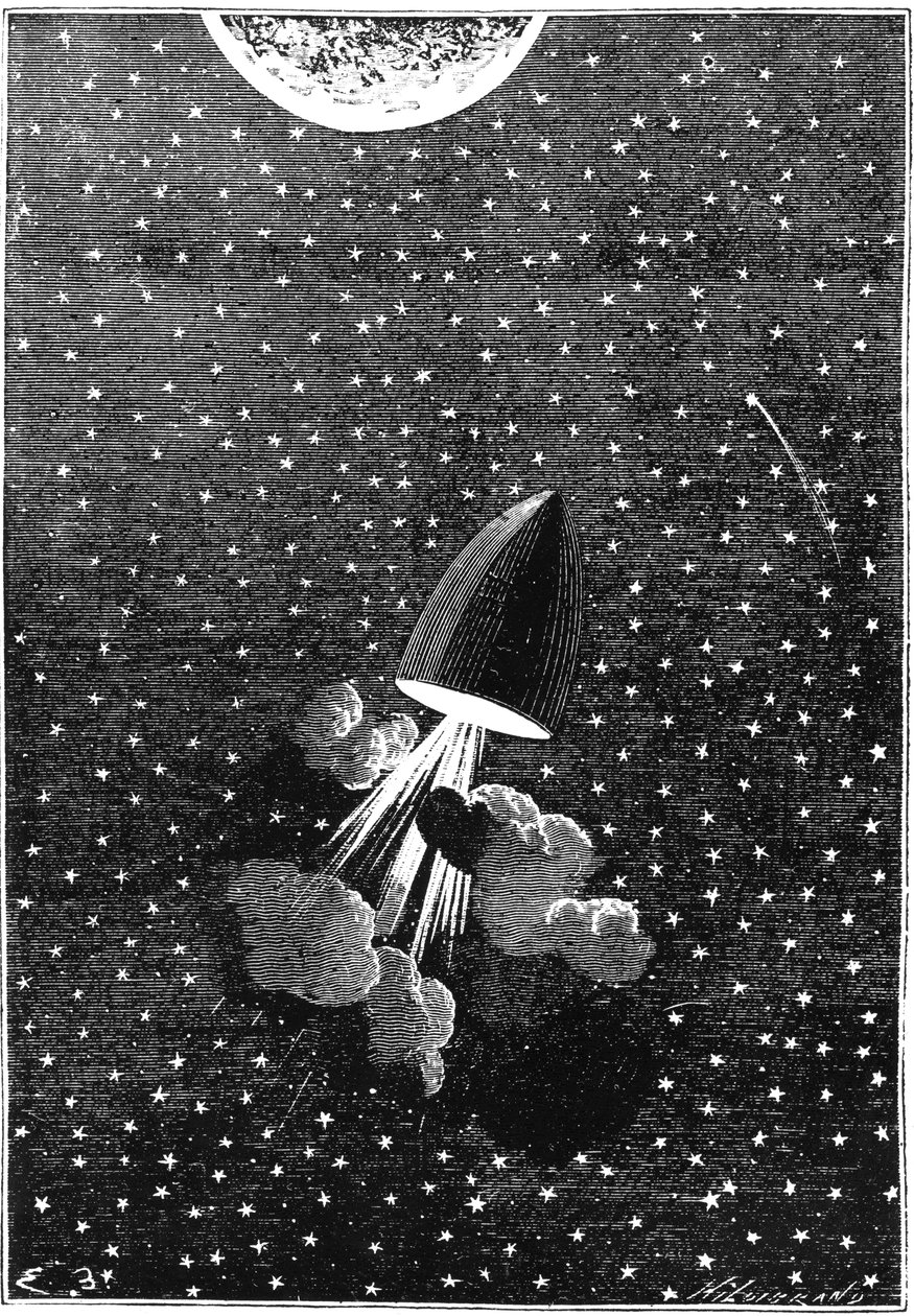 Jules Verne 1828-1905, Rundt månen, 1865 av Unbekannt
