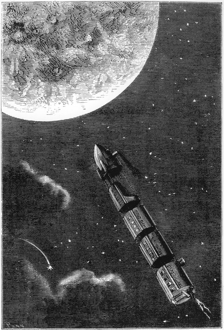 Jules Verne 1828-1905, Fra jorden til månen, 1865 av Unbekannt