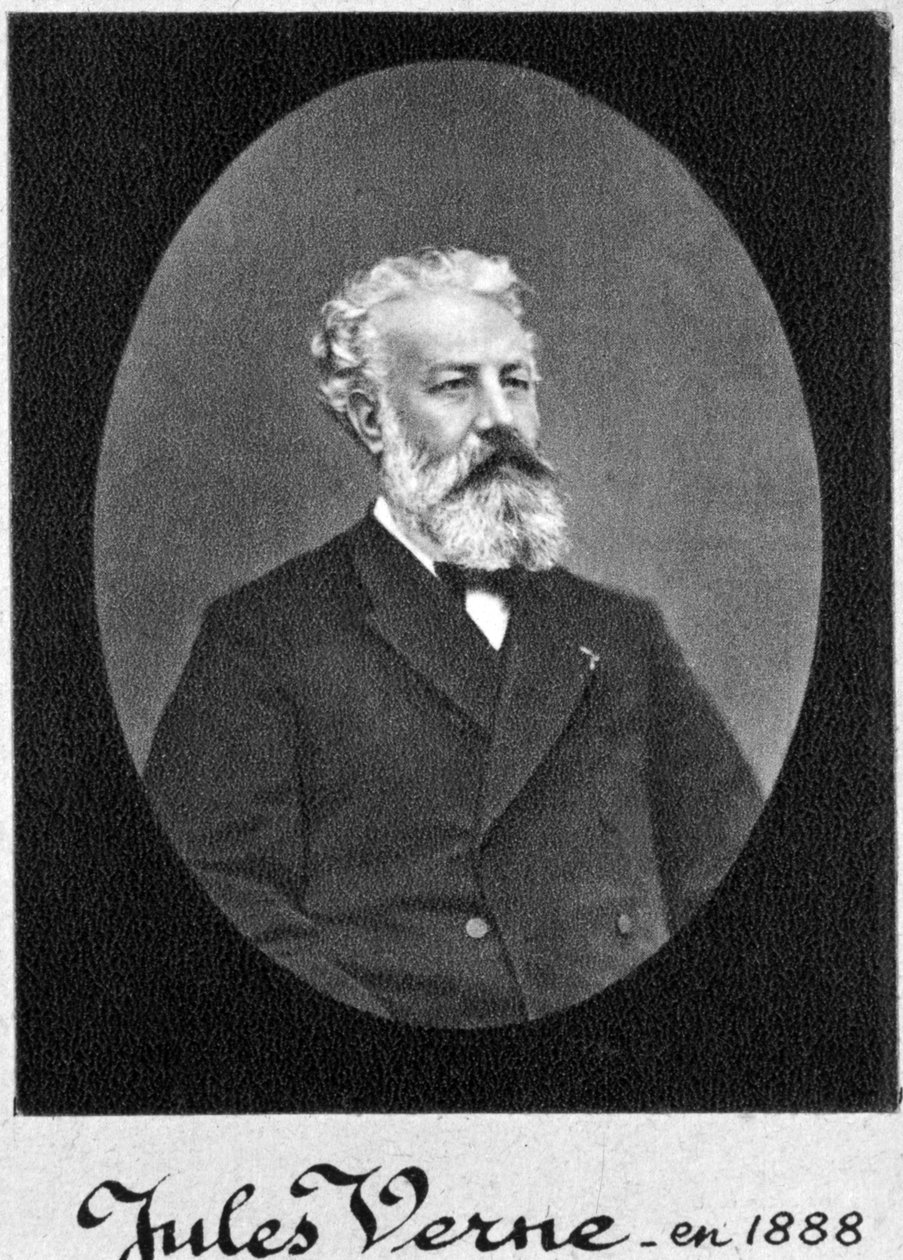Jules Verne , fransk eventyr- og science fiction-forfatter, 1888 av Unbekannt