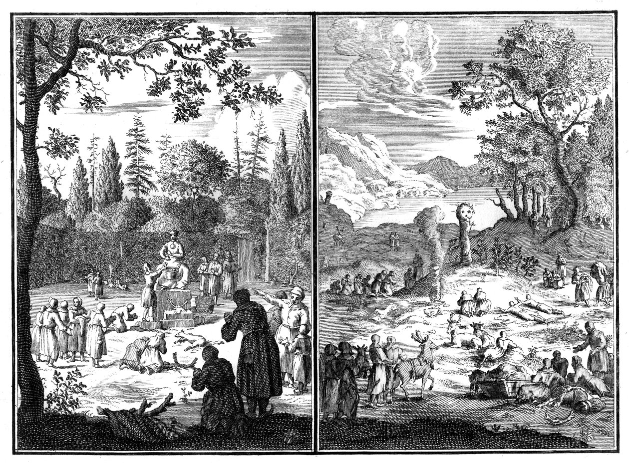 Jumala, Wirku-Accha. En guddom av Lappland, 1727-1738 av Unbekannt
