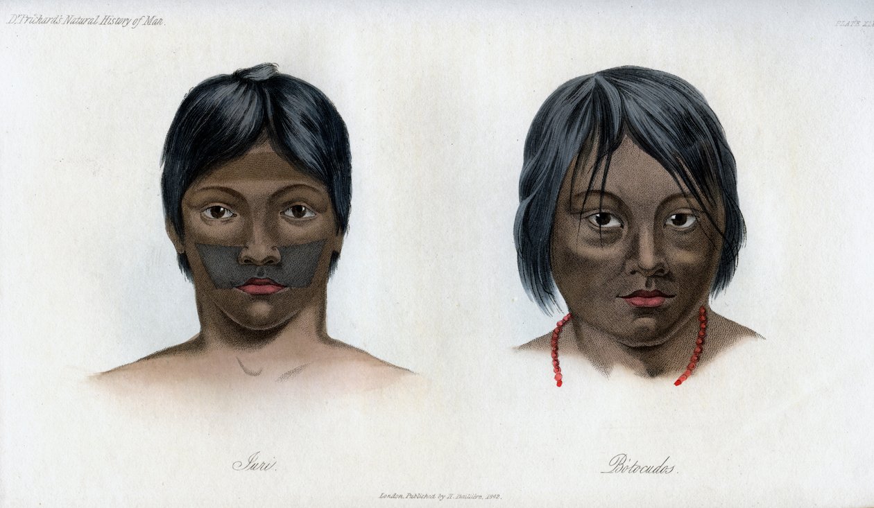 Juri og Botocudos, fra Brasilio-Guarani-nasjonen, 1848 av Unbekannt