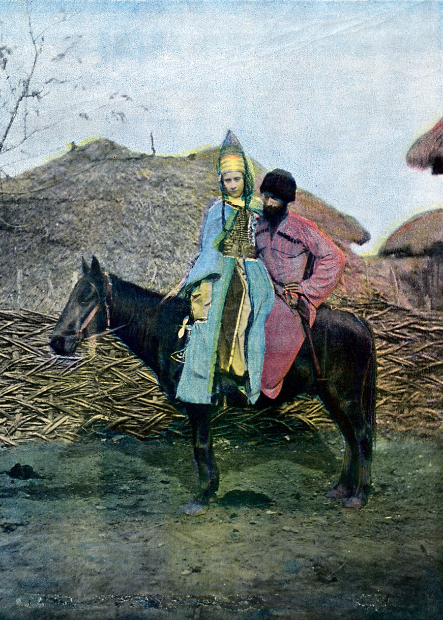 Kabardin-par på reise, c1890 av Unbekannt