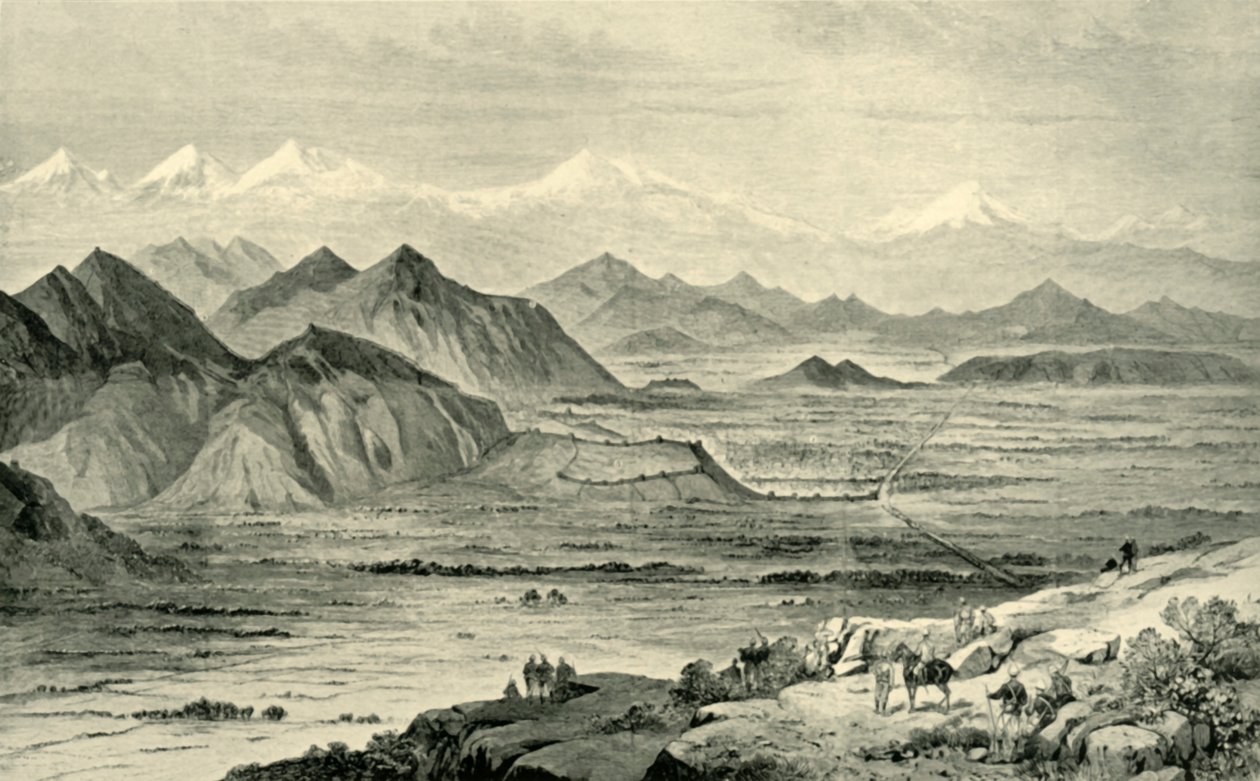 Kabul, ser nordover fra bakken over den britiske leiren ved Beni Hissar, 8. oktober 1879, 1901. av Unbekannt