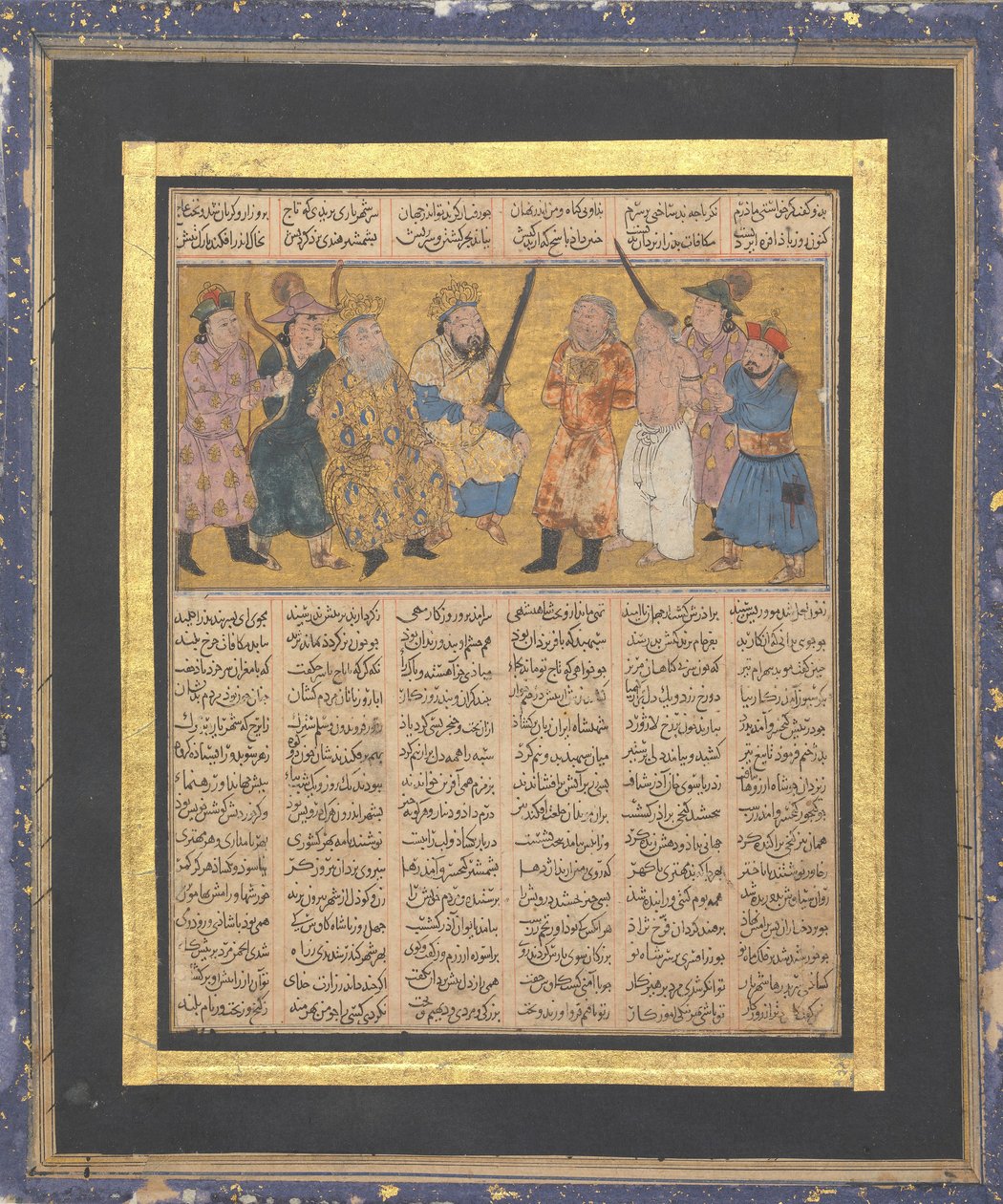 Kai Khusrau troner med et sverd, folio fra den første lille Shahnama..., ca. 1300-30. av Unbekannt