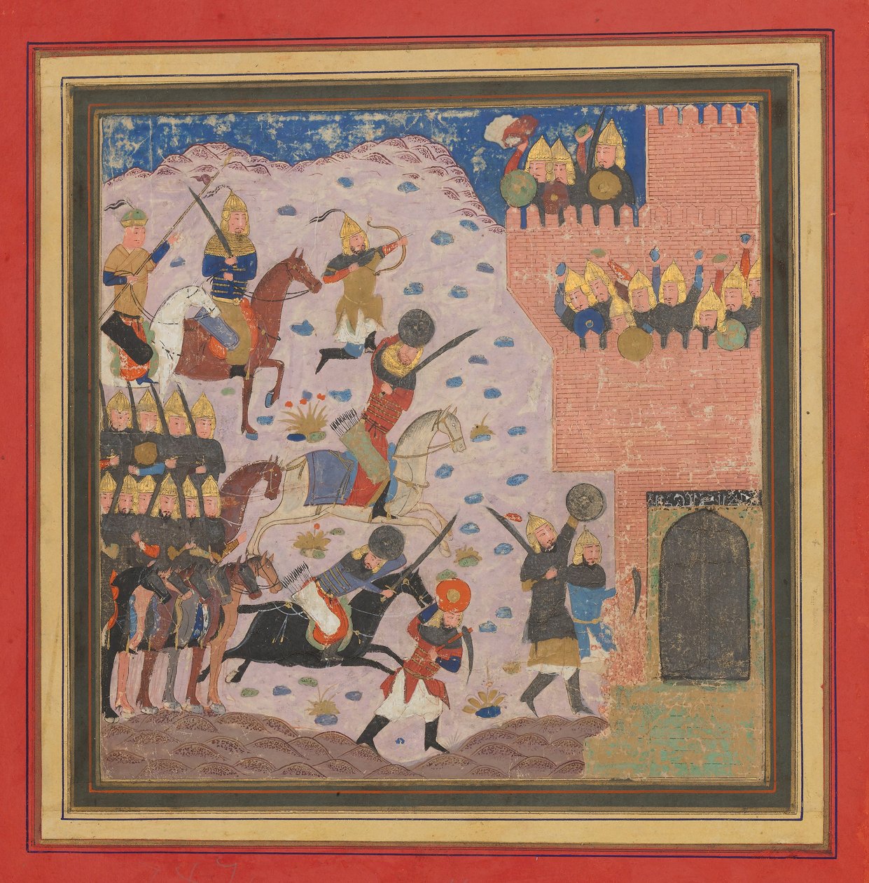 Kai Khusrau, Gudarz og Giv fanger demonens festning, Bahman ..., ca. 1430-4 av Unbekannt