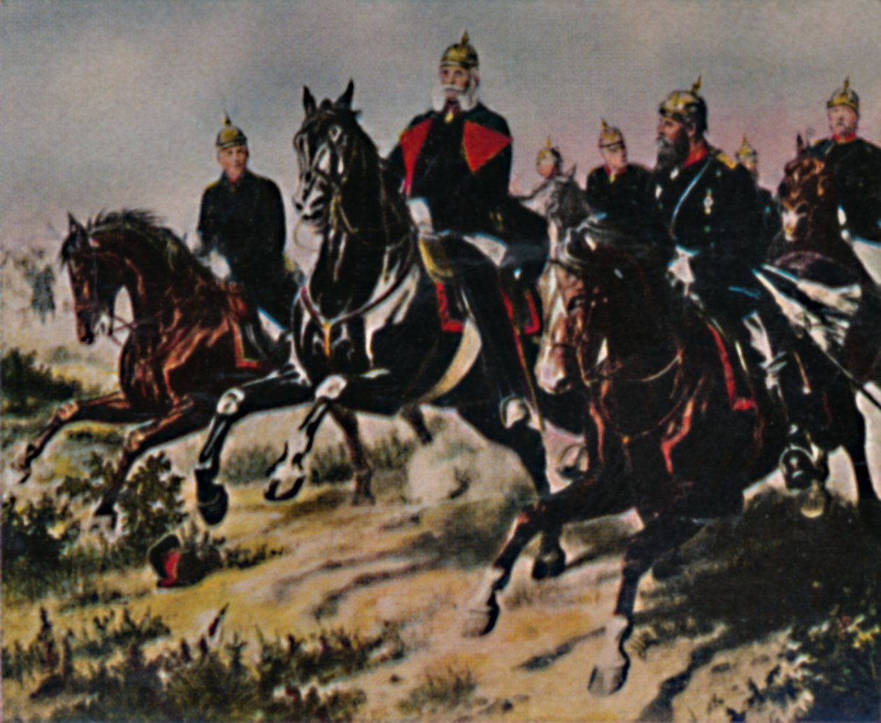 Kaiser Wilhelm I. 1797-1888 og hans paladiner. - Maleri av Camphausen, 1934. av Unbekannt