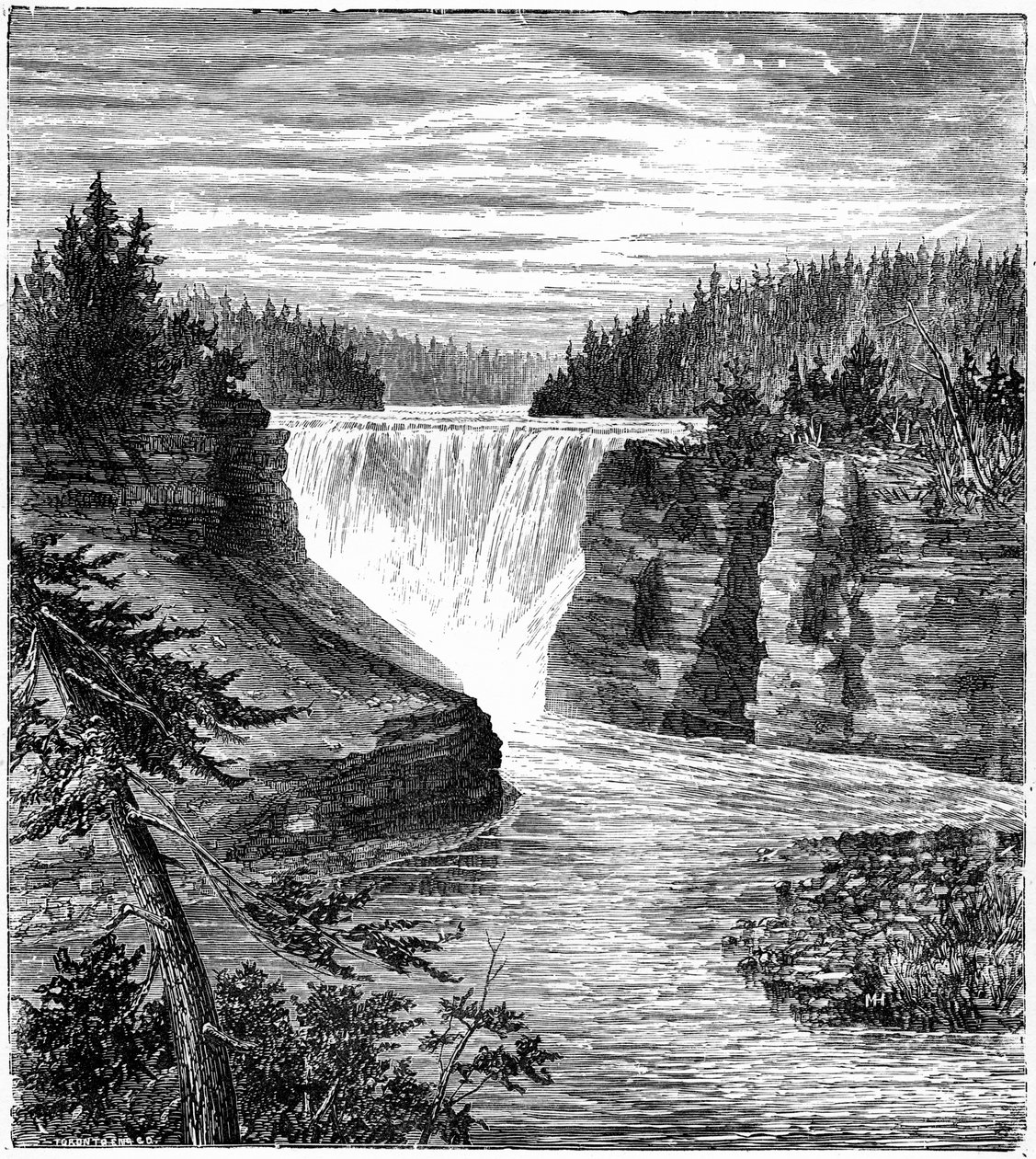 Kakabeka Falls, Ontario, Canada, 1877 av Unbekannt