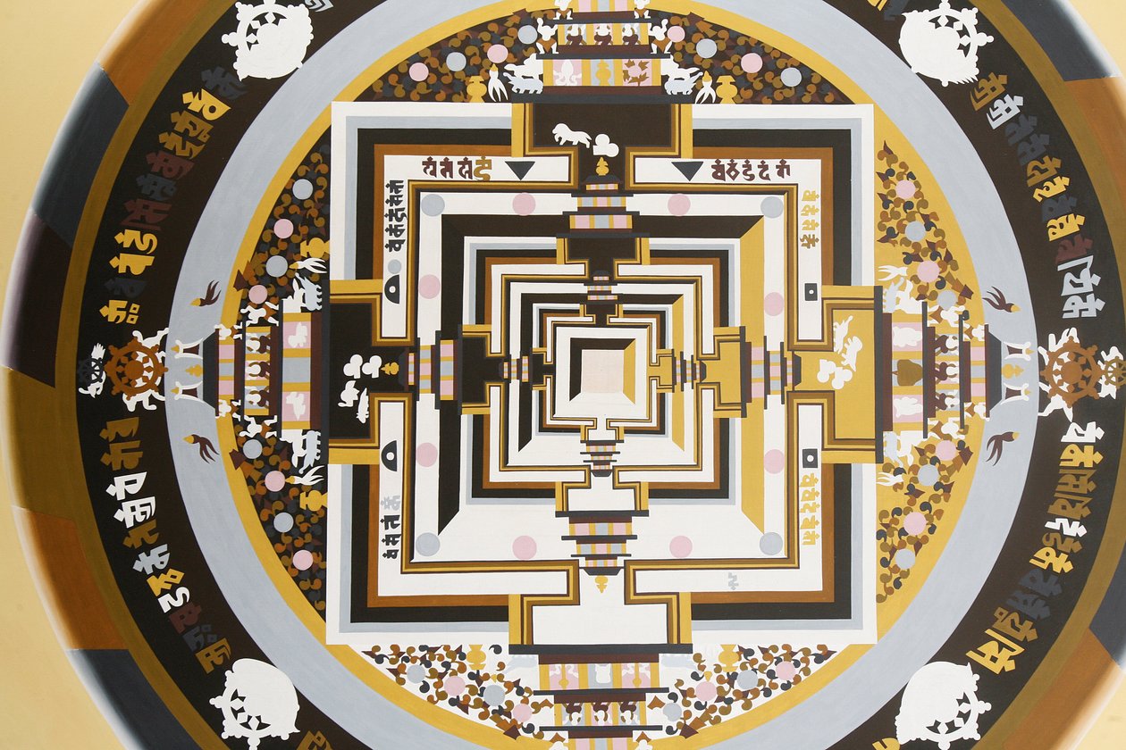 Kalachakra, tidens hjul. Thangka., Bhaktapur, Nepal av Unbekannt