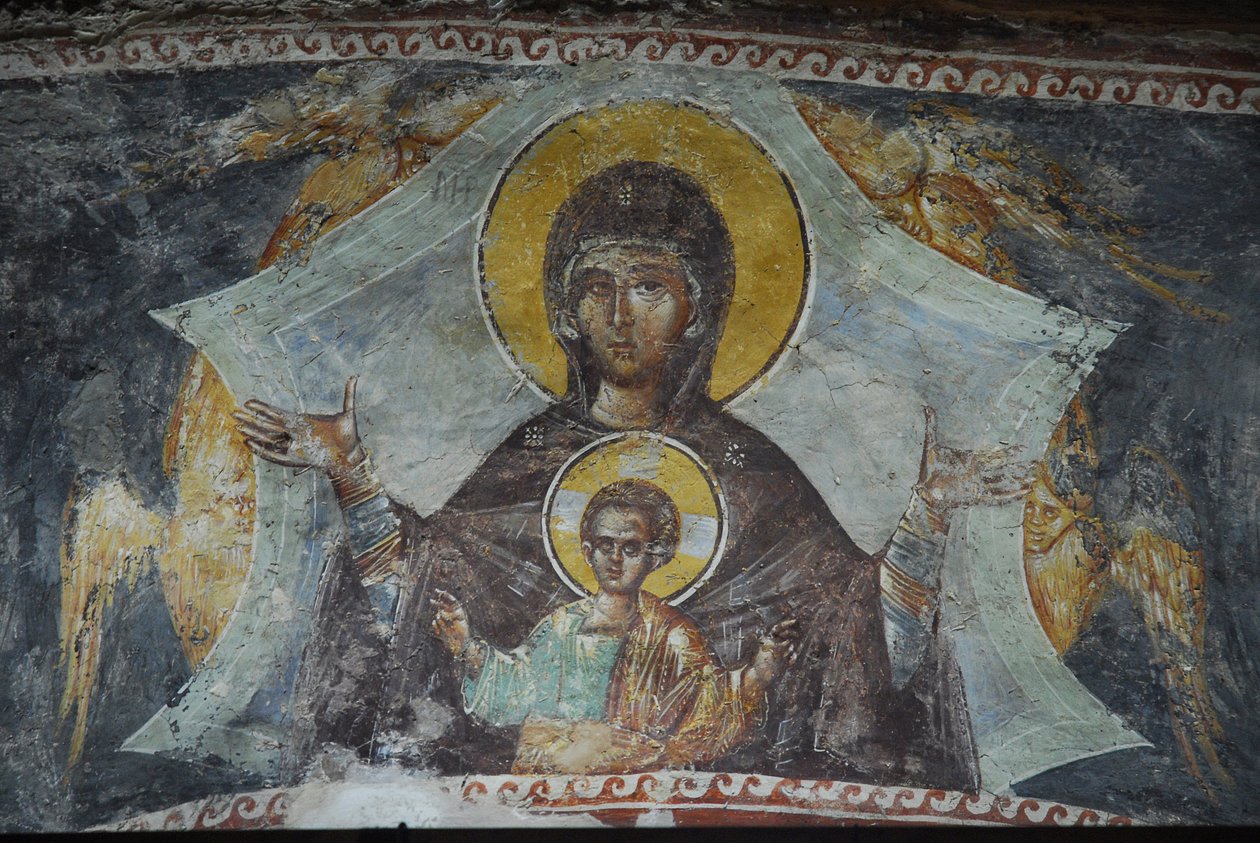 Kariye Camii (St Sauveur In Chora kirke) freskomaleri: Jomfru og barn, Istanbul, Turkiet av Unbekannt