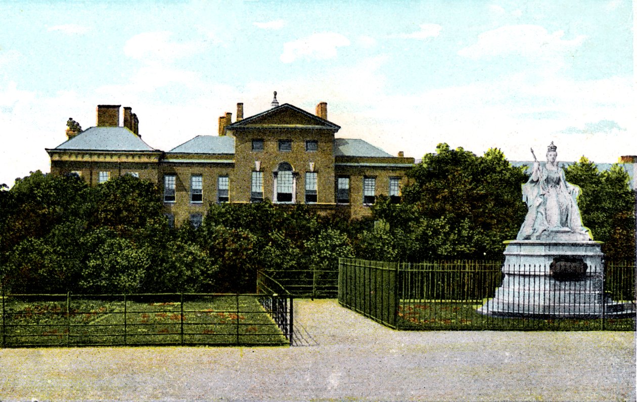 Kensington Palace og Queen Victoria-statuen, London, 1900-tallet av Unbekannt