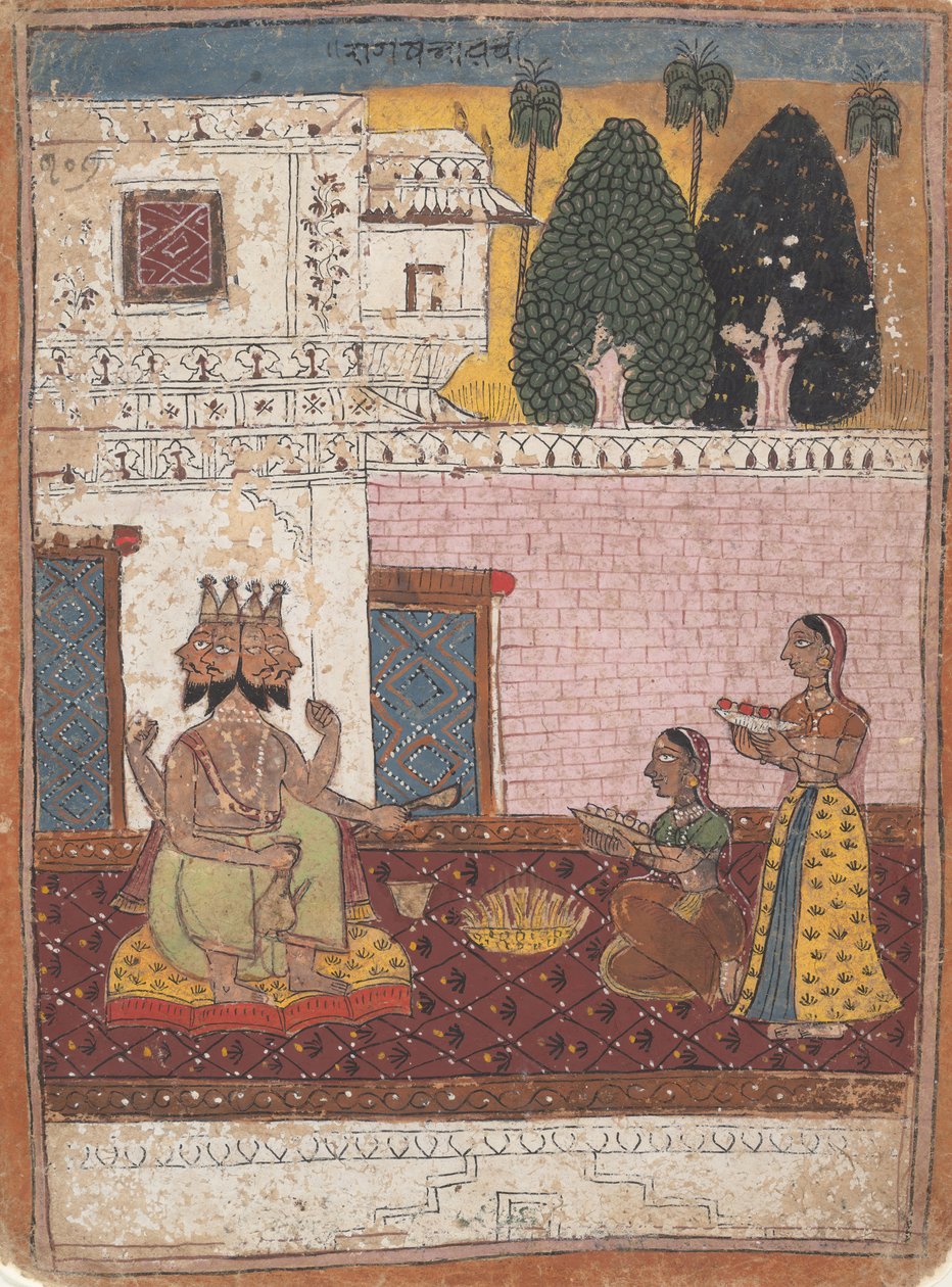Khambavati Ragini ... fra a Dispersed Ragamala Series Garland of Musical Modes, 1700-1725. av Unbekannt