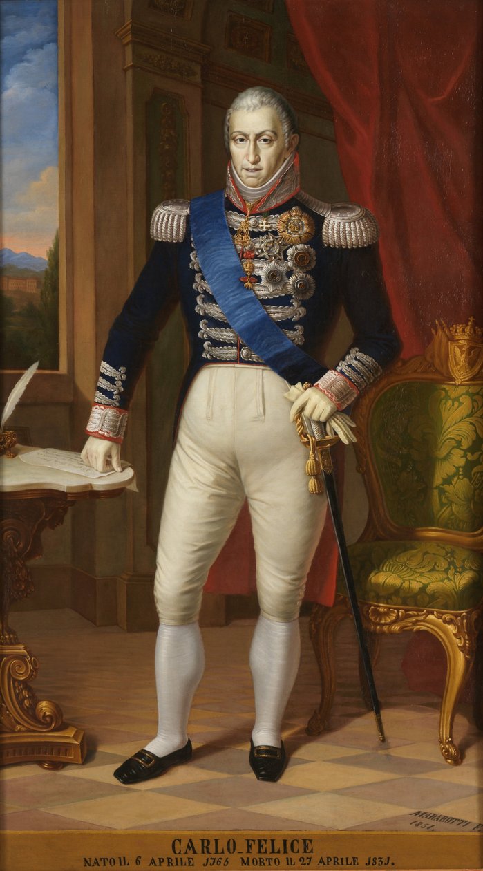 Kong Charles Felix av Sardinia 1765-1831 av Unbekannt
