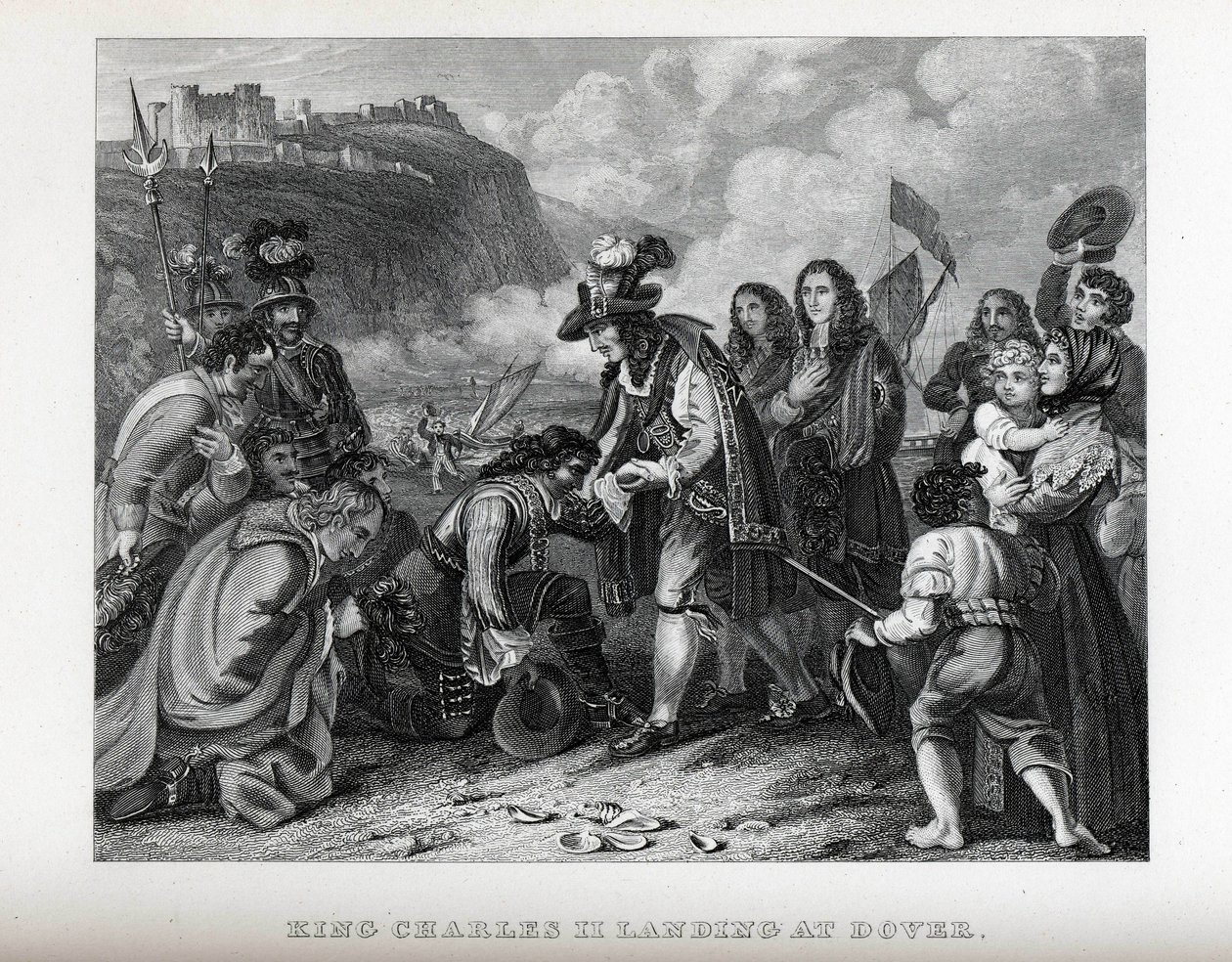 Kong Charles II lander i Dover, 1882 av Unbekannt