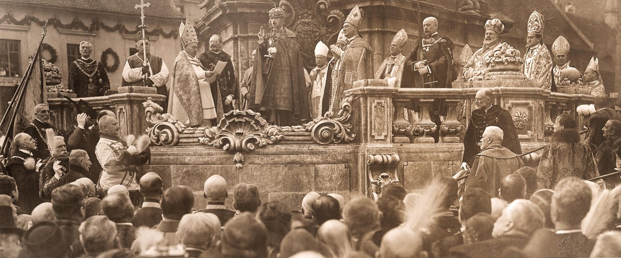 Kong Charles IV, avla sin kroningsed i Budapest 30. desember 1916, 1916. av Unbekannt