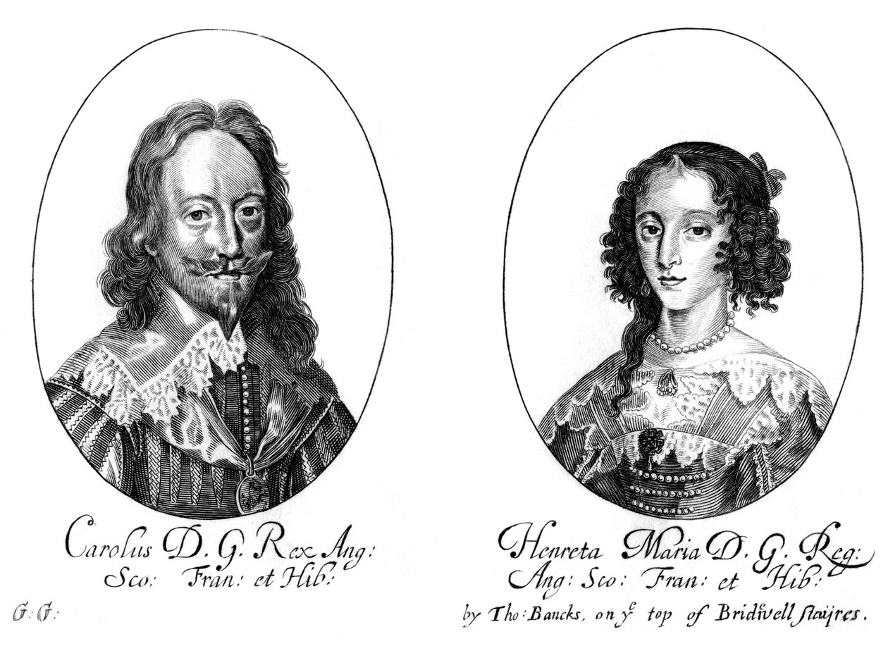 Kong Charles I 1600-1649 og dronning Henrietta Maria 1609-1669 av Unbekannt