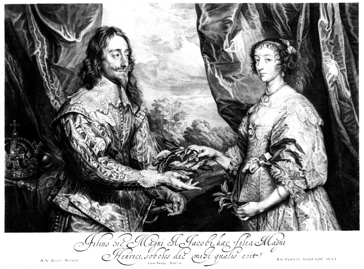 Kong Charles I 1600-1649 og dronning Henrietta Maria 1609-1669 av Unbekannt