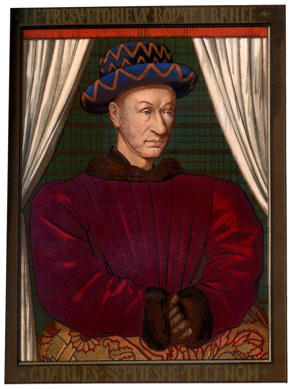 Kong Charles VII av Frankrike 1403-1461, c1445 1849 av Unbekannt
