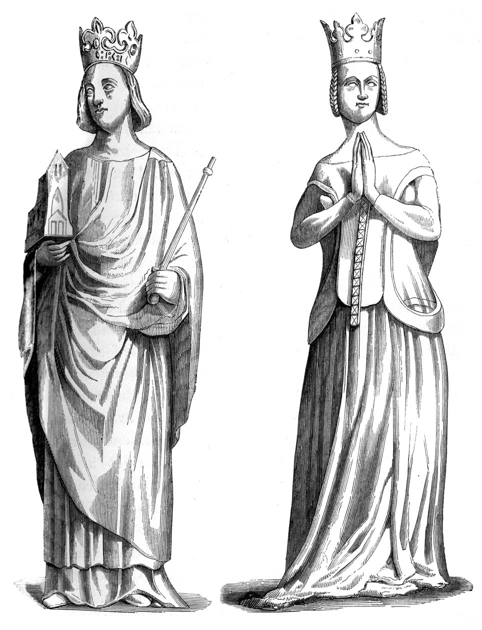 Kong Charles V av Frankrike 1337-1380 og Joanna av Bourbon 1338-1378, 1849 av Unbekannt