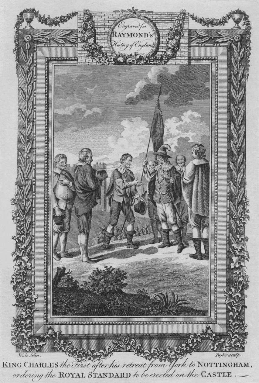 Kong Charles den første etter sin retrett fra York til Nottingham, c1787 av Unbekannt