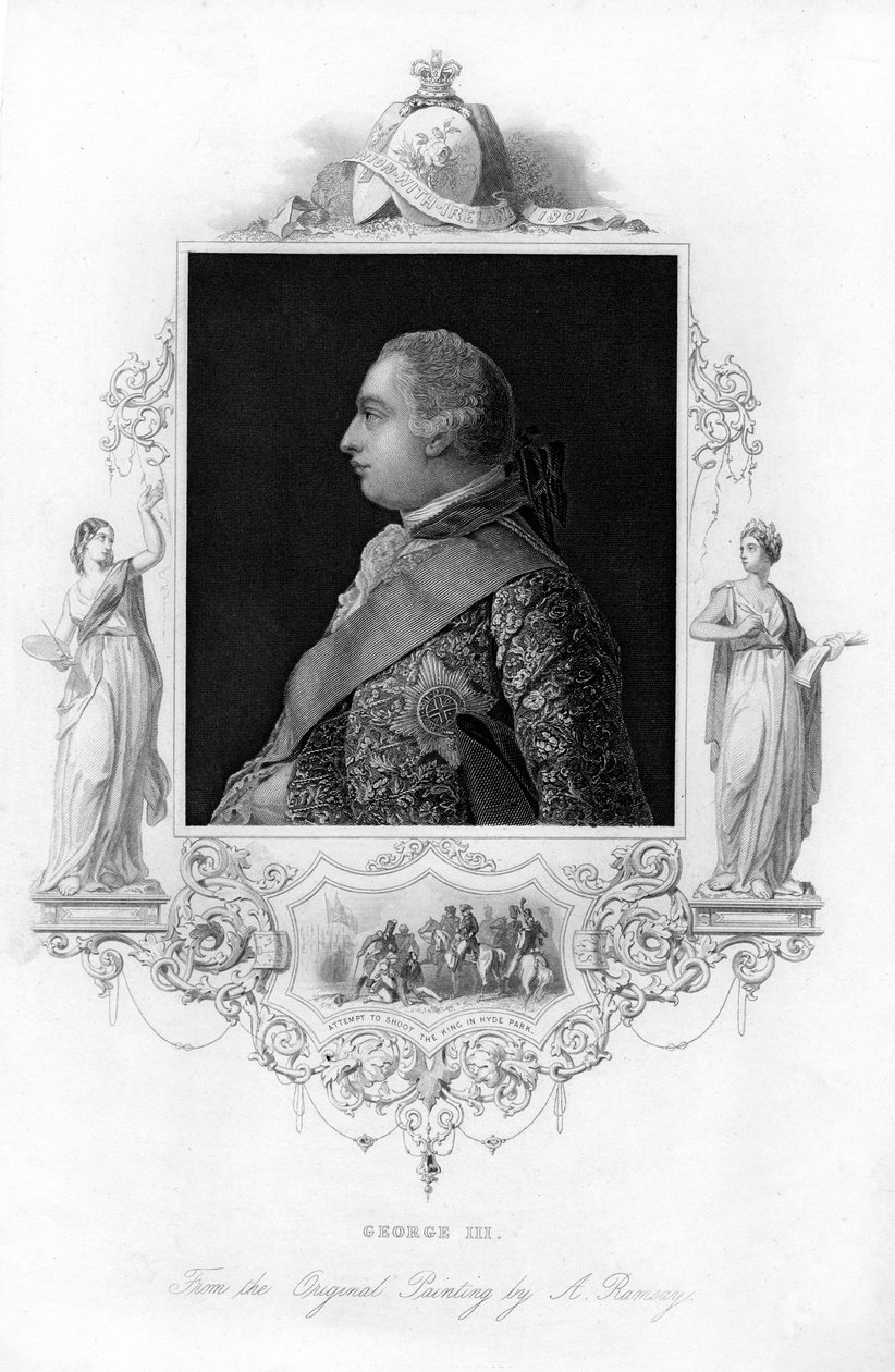 Kong George III av Storbritannia, ca 1850 av Unbekannt