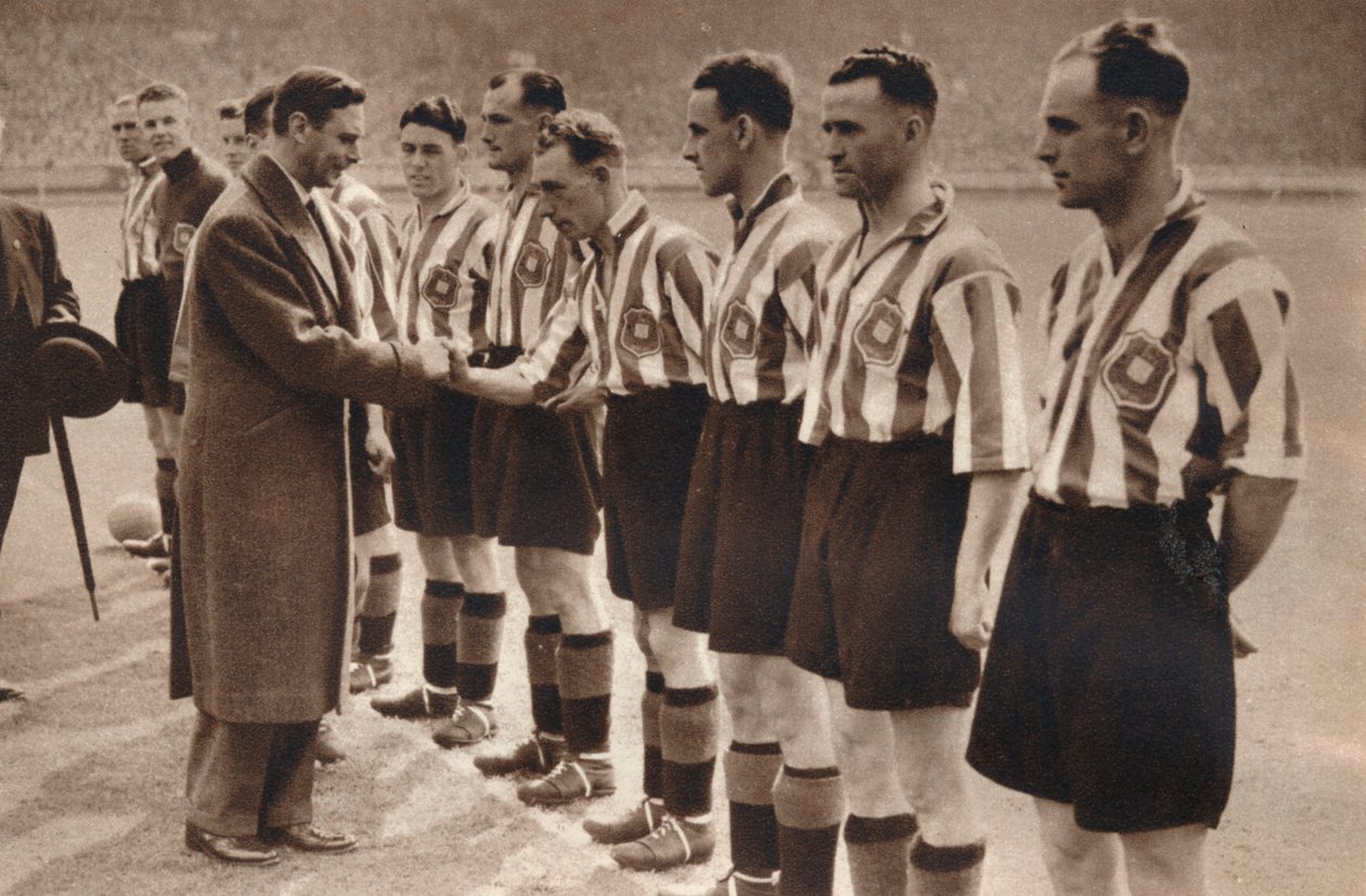 Kong George VI og dronning Elizabeth deltar i Association Football cup-finalen, 1937 av Unbekannt