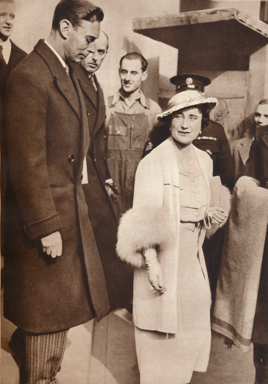 Kong George VI og dronning Elizabeth forlot en gjenopptagelse fra deres kroning, 1937 av Unbekannt
