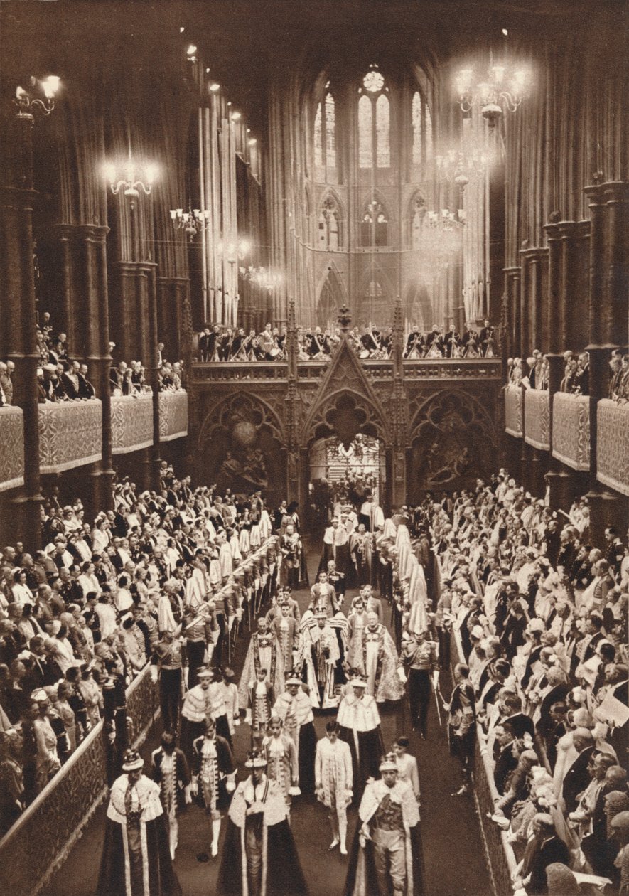 Kong George VIs kroningsprosesjon, Westminster Abbey, 1937 av Unbekannt
