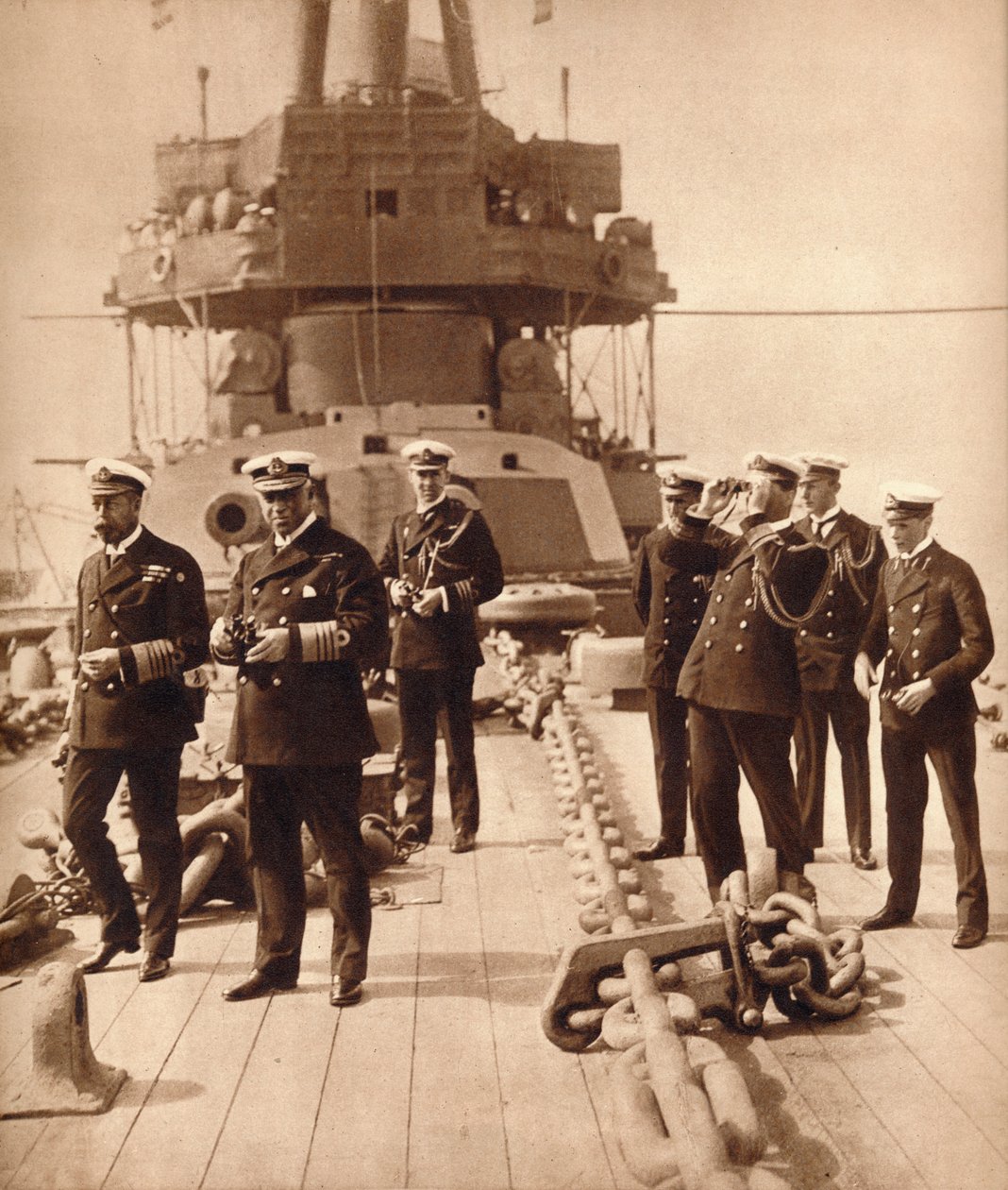 Kong George V ombord på HMS Neptune, 1910-tallet 1935 av Unbekannt