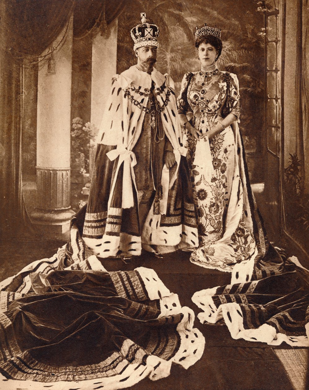 Kong George V og dronning Mary kronet og kledd for Delhi Durbar, 1911 1935. av Unbekannt
