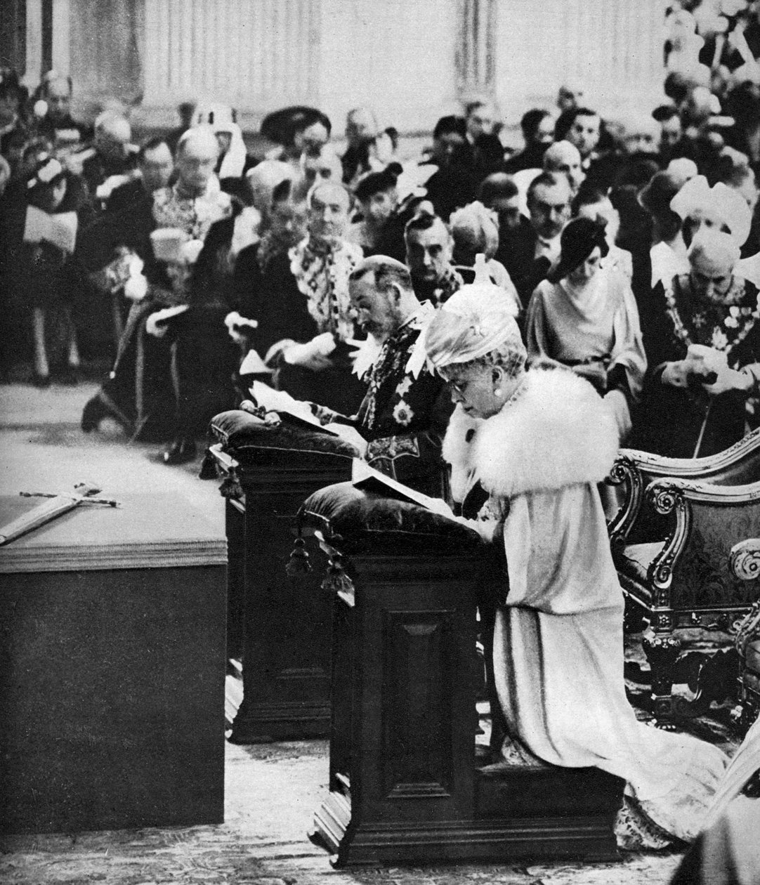 King George V og Queen Mary i St Pauls Cathedral, Silver Jubilee-takkefest, 1935 av Unbekannt