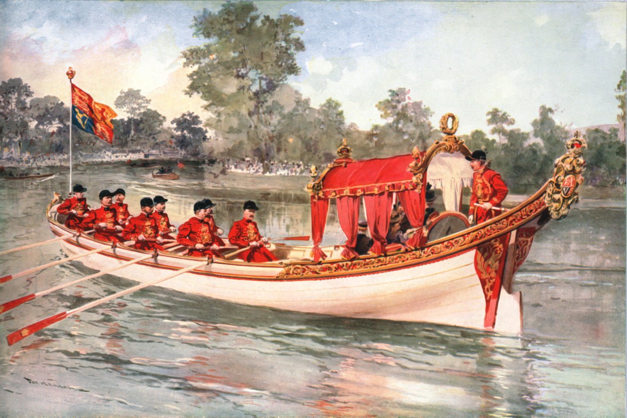 Kong George V og dronning Mary besøkte Henly Regatta på statslekteren, 1912 av Unbekannt