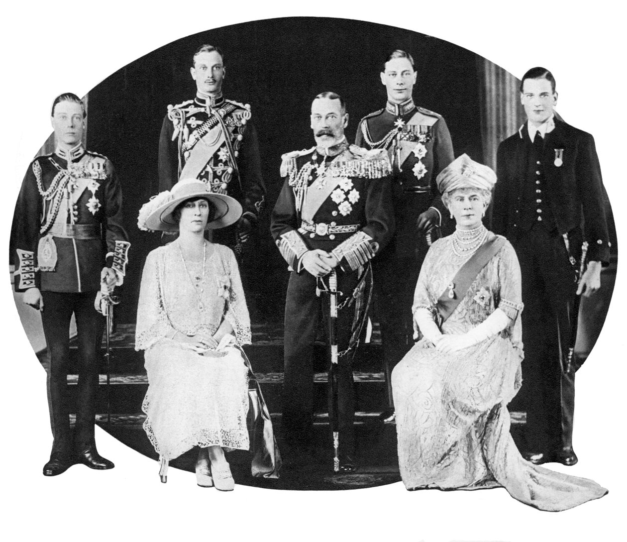 Kong George V og hans familie, ca 1930-tallet av Unbekannt
