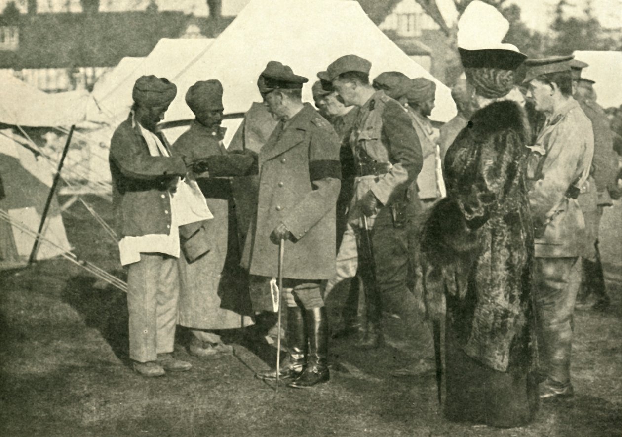 King George og Queen Mary besøker sårede soldater, første verdenskrig, 1915, c1920. av Unbekannt
