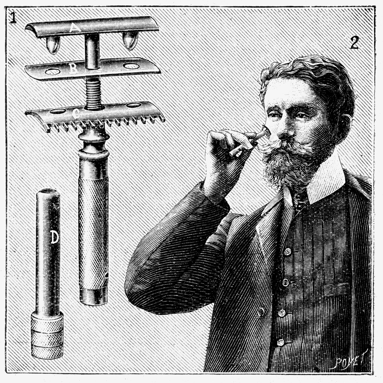 King Gillette sikkerhetshøvel med utskiftbart blad, 1905 av Unbekannt