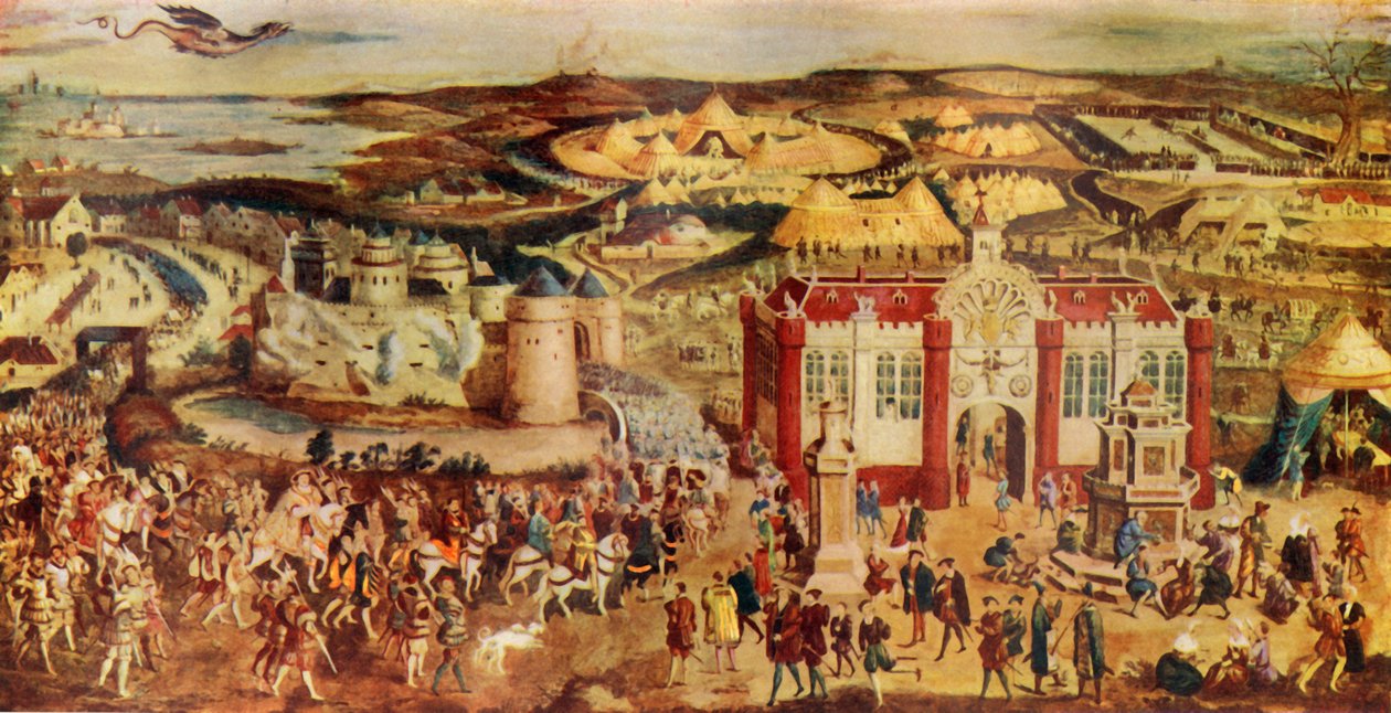Kong Henrik VIII. Møte...Francis ved...Field of the Cloth of Gold, 1520, c1930. av Unbekannt