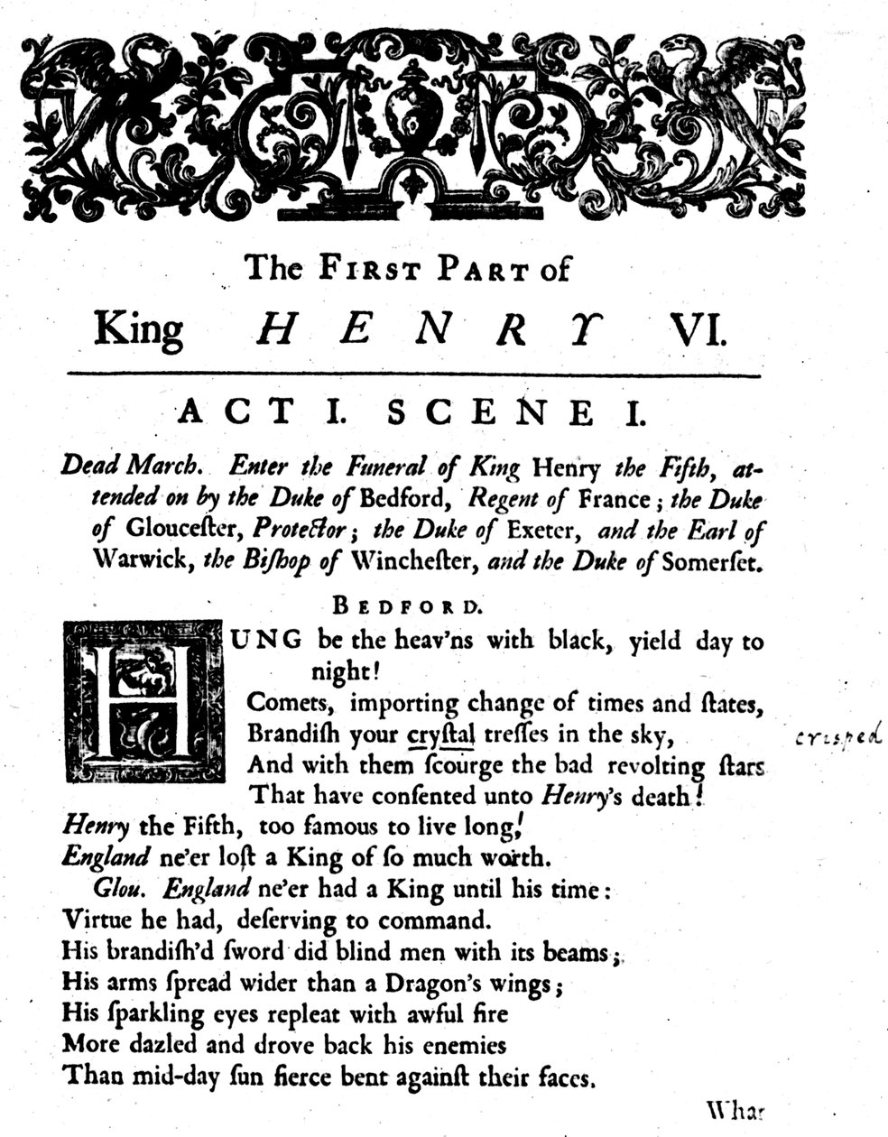 Kong Henrik VI. Akt 1. Scene 1, c1723, 1946 av Unbekannt