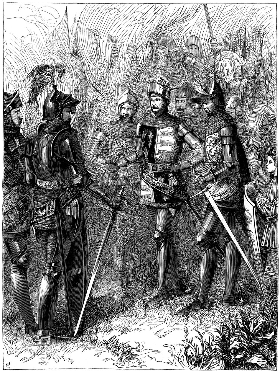 Kong Henry V 1387-1422 og Sire de Helly ved Agincourt, 1415 av Unbekannt