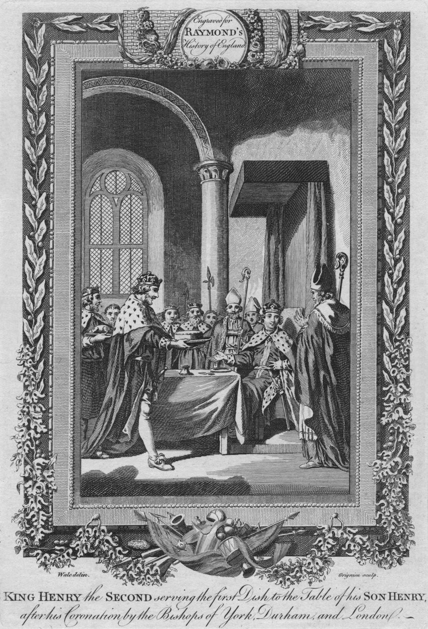 Kong Henry den andre serverer den første retten til bordet til hans sønn, c1787 av Unbekannt