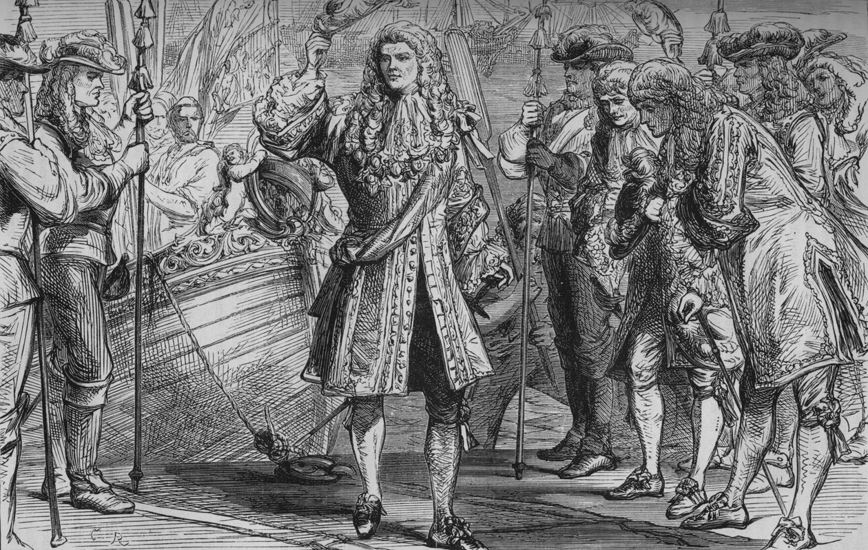 Kong James II. Landing ved Kinsale, 12. mars 1689, c1880 av Unbekannt