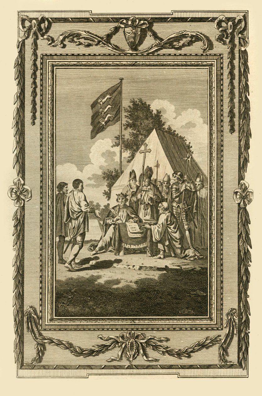 Kong John signerer Magna Charta, 5. juni 1215, 1783. av Unbekannt