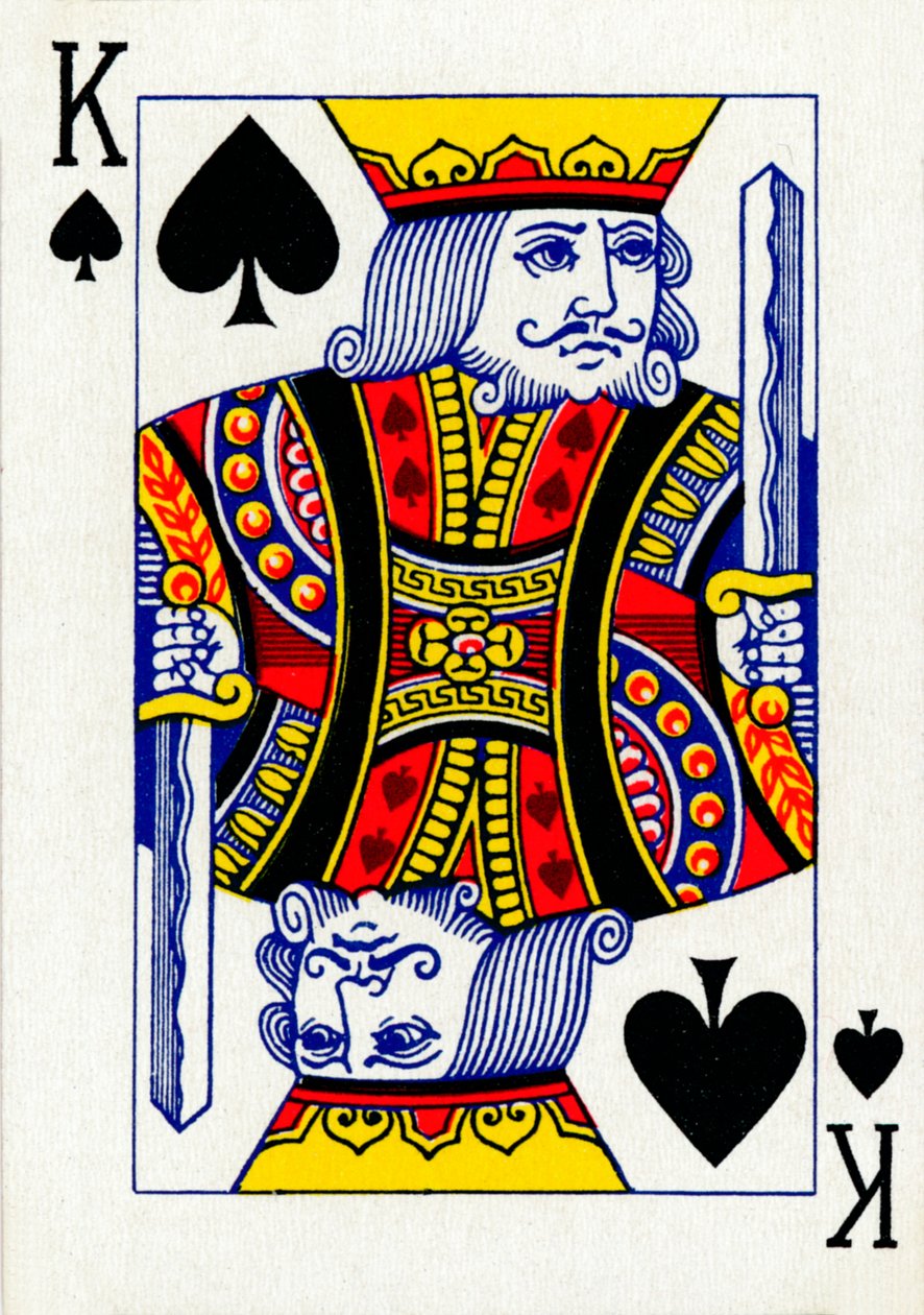 King of Spades fra en kortstokk med Goodall & Son Ltd.-spillekort, c1940 av Unbekannt