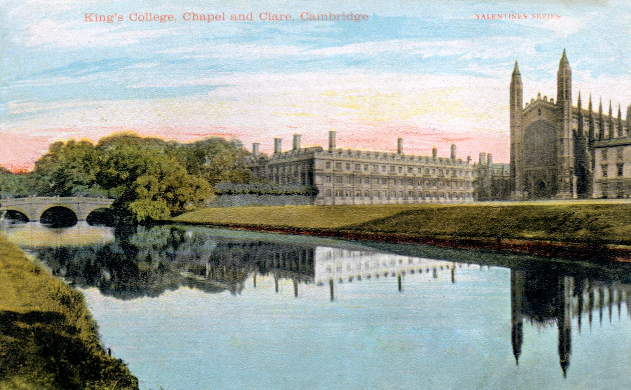 Kings College, Kings College Chapel og Clare College, Cambridge, tidlig på 1900-tallet av Unbekannt